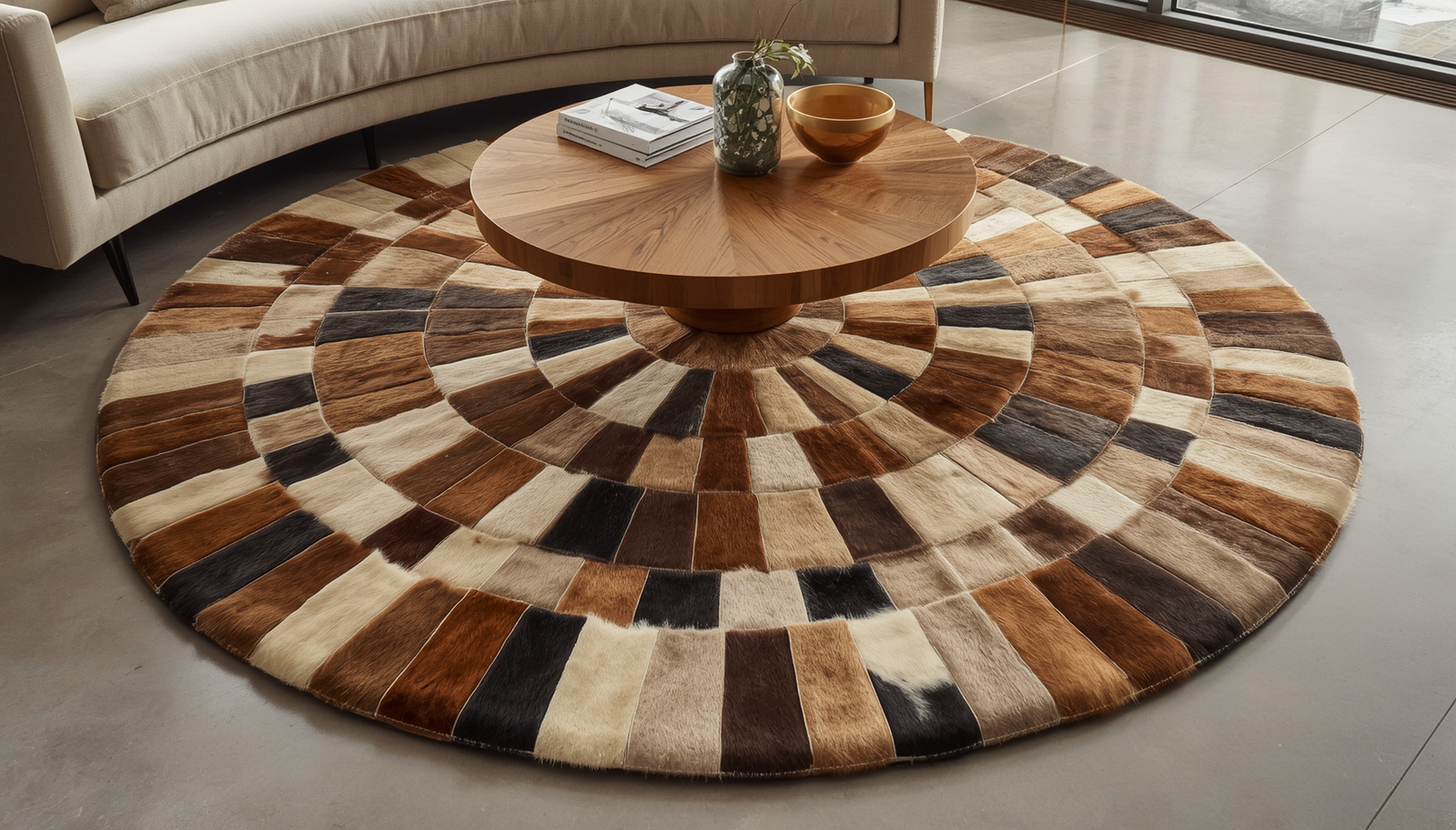 Round Cowhide Rugs: Where They Work Best