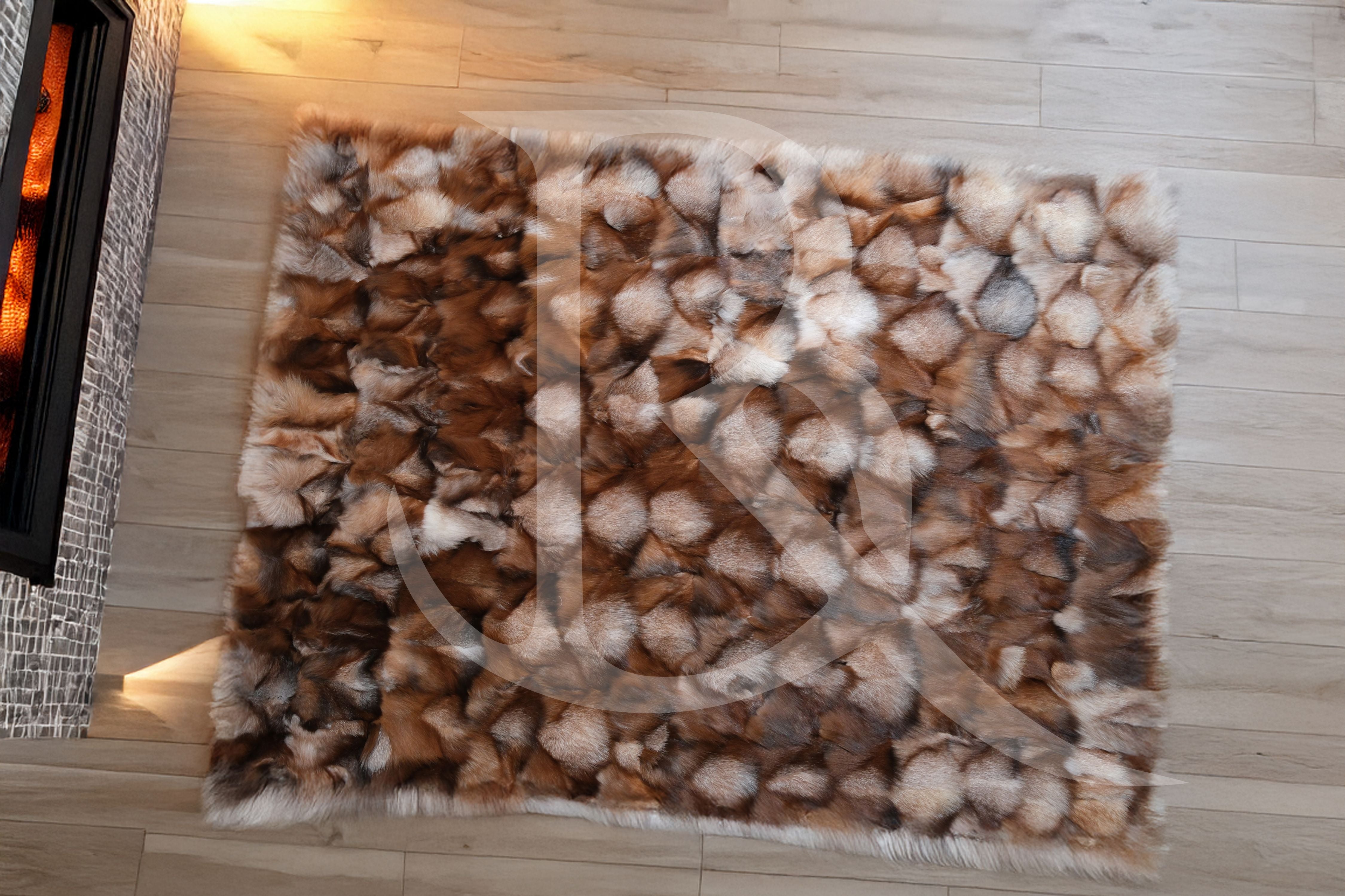Doğal Tilki Kürkünden Üretilen El Yapımı Lüks Halı